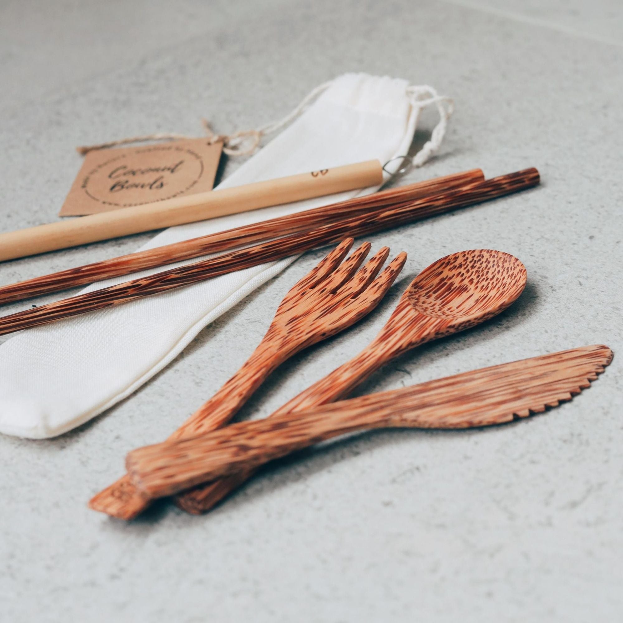 Wooden Coconut Cutlery Set